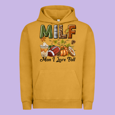 Milf Man I Love Fall Urban Hoodie Designed By Texasbilliewilder