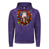 Cloud Purple christmas horseshoe with hereford cow Vintage Hoodie - RanaPortraitStore