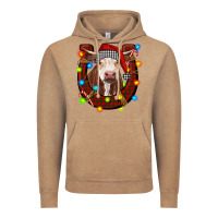Vintage Coffee christmas horseshoe with hereford cow Vintage Hoodie - RanaPortraitStore