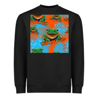 Black funny frogs seamless pattern Heavyweight Sweatshirt - HRA Design Shop