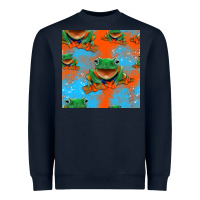 Navy funny frogs seamless pattern Heavyweight Sweatshirt - HRA Design Shop
