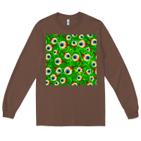 Chestnut halloween eye balls seamless pattern Long Sleeve Tee - BundleAndBundleShop