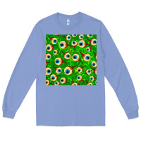 Colony Blue halloween eye balls seamless pattern Long Sleeve Tee - BundleAndBundleShop