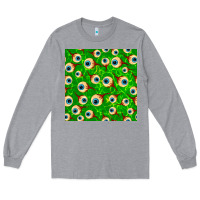 Heather Grey halloween eye balls seamless pattern Long Sleeve Tee - BundleAndBundleShop