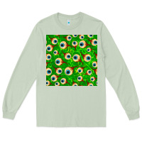 Matcha halloween eye balls seamless pattern Long Sleeve Tee - BundleAndBundleShop