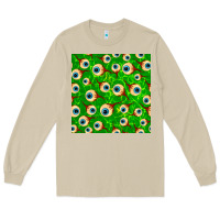 Mushroom halloween eye balls seamless pattern Long Sleeve Tee - BundleAndBundleShop