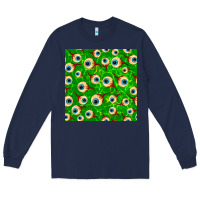 Navy halloween eye balls seamless pattern Long Sleeve Tee - BundleAndBundleShop