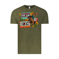 Vintage Olive rodeo sunflower cactus cassette Vintage Tee - FaDigitalArtStudio