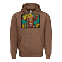Chestnut western leopard buffalo plaid baby highland cow Zipper Hoodie - BarkalooDesign
