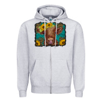 Heather Grey western leopard buffalo plaid baby highland cow Zipper Hoodie - BarkalooDesign
