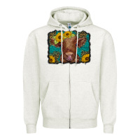Oatmeal Heather western leopard buffalo plaid baby highland cow Zipper Hoodie - BarkalooDesign