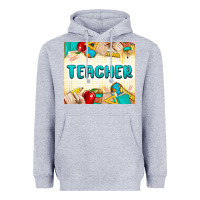 Heather Grey teacher Heavyweight Hoodie - MaliasSmallBusiness