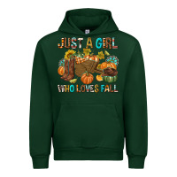 Forest Green Just a Girl Who Loves Fall Urban Hoodie - texasbilliewilder