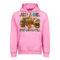 Fuchsia Pink Just a Girl Who Loves Fall Urban Hoodie - texasbilliewilder