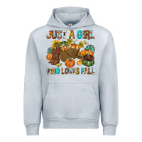 Heather Grey Just a Girl Who Loves Fall Urban Hoodie - texasbilliewilder