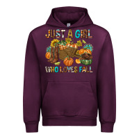 Mauve Wine Just a Girl Who Loves Fall Urban Hoodie - texasbilliewilder