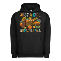 Pigment Black Just a Girl Who Loves Fall Urban Hoodie - texasbilliewilder