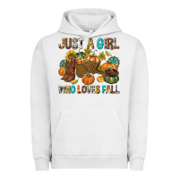 Pigment Lunar Rock Just a Girl Who Loves Fall Urban Hoodie - texasbilliewilder