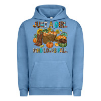 Pigment Pebble Blue Just a Girl Who Loves Fall Urban Hoodie - texasbilliewilder