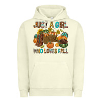 Pigment Pistachio Just a Girl Who Loves Fall Urban Hoodie - texasbilliewilder