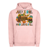 Pigment Salmon Just a Girl Who Loves Fall Urban Hoodie - texasbilliewilder