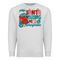 Dove Grey santa bring me turquoise Premium Sweatshirt - MaliasSmallBusiness