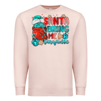 Pale Pink santa bring me turquoise Premium Sweatshirt - MaliasSmallBusiness