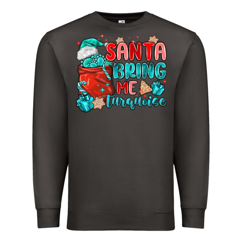 Santa Bring Me Turquoise Premium Sweatshirt by MaliasSmallBusiness | Teevron