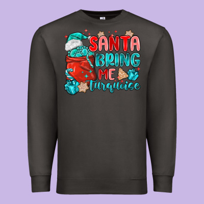 Santa Bring Me Turquoise Premium Sweatshirt Designed By Maliassmallbusiness