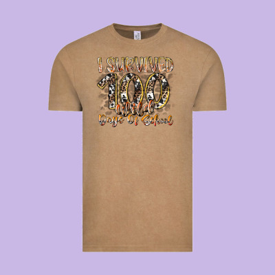 I Survived 100 Wild Days Of School Vintage Tee Designed By Racoondesign