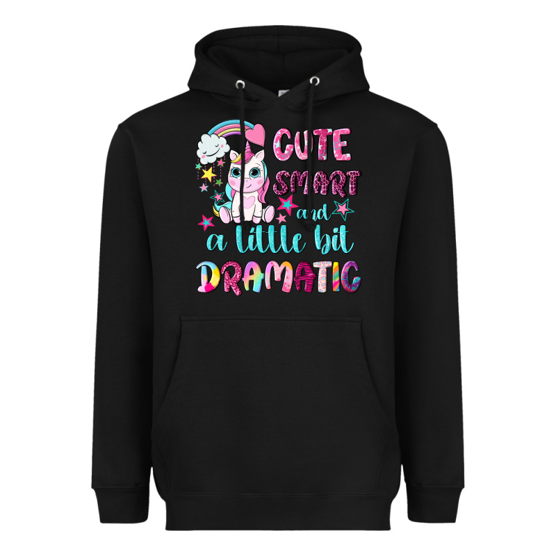 Cute Smart And A Little Bit Dramatic With Unicorn Heavyweight Hoodie by NancyCooperArtShop | Teevron