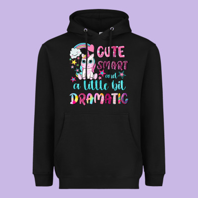 Cute Smart And A Little Bit Dramatic With Unicorn Heavyweight Hoodie Designed By Nancycooperartshop