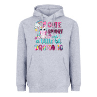 Heather Grey cute smart and a little bit dramatic with unicorn Heavyweight Hoodie - NancyCooperArtShop