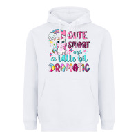 White cute smart and a little bit dramatic with unicorn Heavyweight Hoodie - NancyCooperArtShop