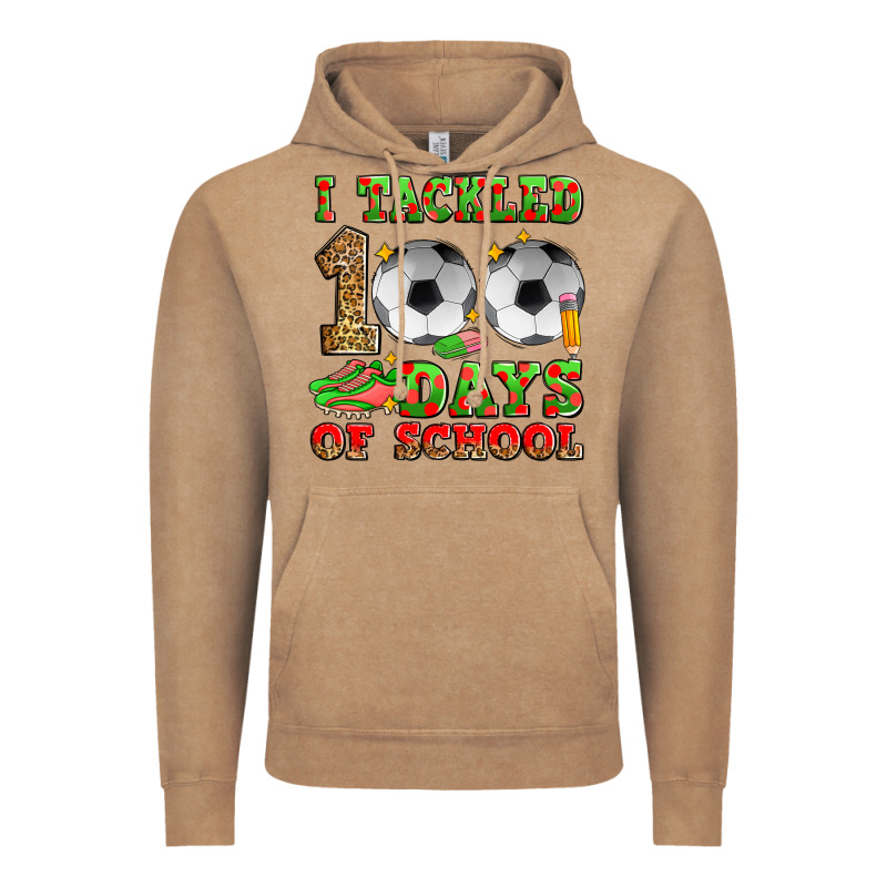 I Tackled 100 Days Of School Soccer Vintage Hoodie by Zillion Design Studio | Teevron