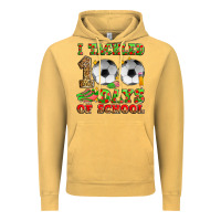 Vintage Mustard i tackled 100 days of school soccer Vintage Hoodie - Zillion Design Studio