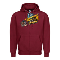 Burgundy Compact Track Loader Zipper Hoodie - LillyAllenDesigns