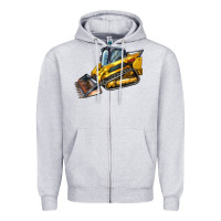 Heather Grey Compact Track Loader Zipper Hoodie - LillyAllenDesigns