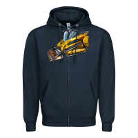 Navy Compact Track Loader Zipper Hoodie - LillyAllenDesigns