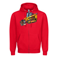 Red Compact Track Loader Zipper Hoodie - LillyAllenDesigns
