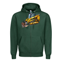 Sports Green Compact Track Loader Zipper Hoodie - LillyAllenDesigns