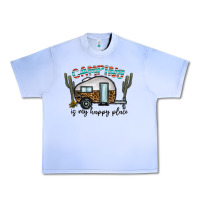 Grape Ice camping is my happy place Urban Heavy Tee - CowhideDigitalArt