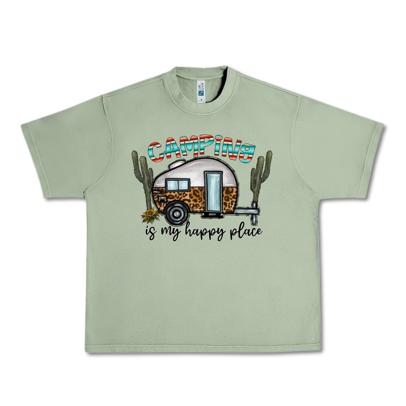 Camping Is My Happy Place Urban Heavy Tee by CowhideDigitalArt | Teevron