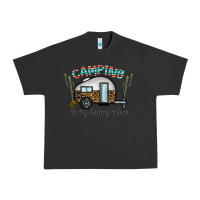 Pigment Black camping is my happy place Urban Heavy Tee - CowhideDigitalArt