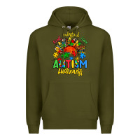 Army Green accept understand love autism awareness Premium Hoodie - Artiststas