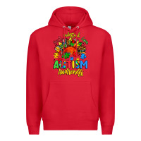Red accept understand love autism awareness Premium Hoodie - Artiststas