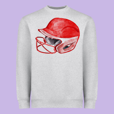 Red Softball Helmet Fa Element Heavyweight Sweatshirt Designed By Fadigitalartstudio