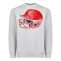 Heather Grey red softball helmet fa element Heavyweight Sweatshirt - FaDigitalArtStudio