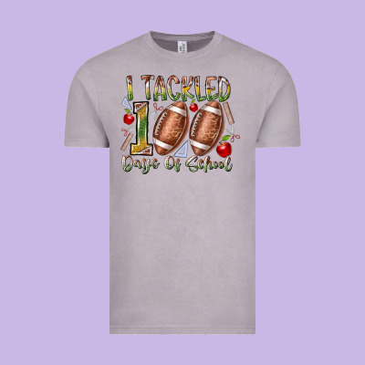 I Tackled 100 Days Of School Vintage Tee Designed By Racoondesign