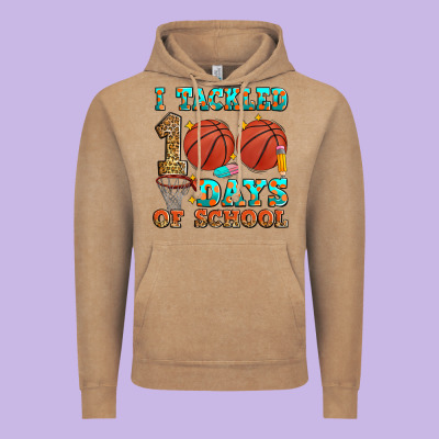 I Tackled 100 Days Of School Basketball Vintage Hoodie Designed By Zillion Design Studio